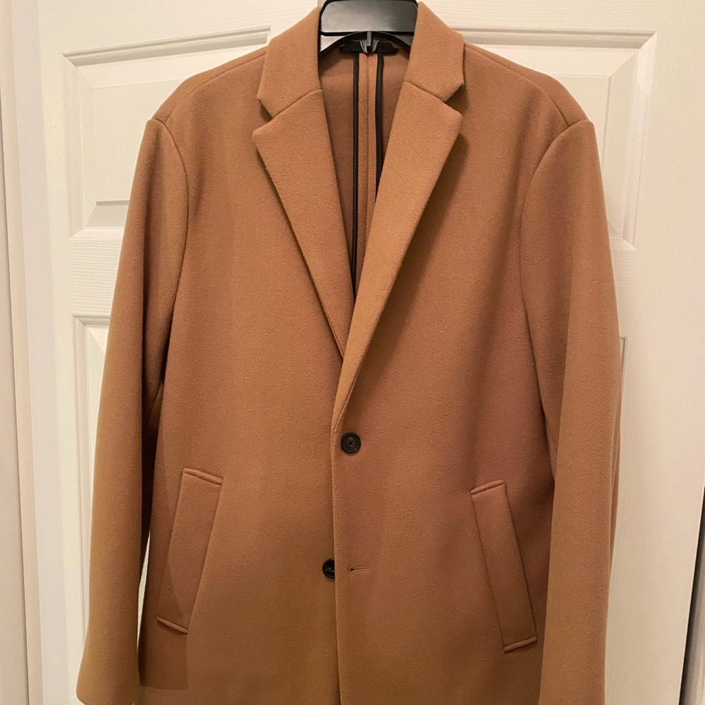ZARA Men’s Stretch Coat in Taupe Brown | Size: Medium | Color: Taupe Brown